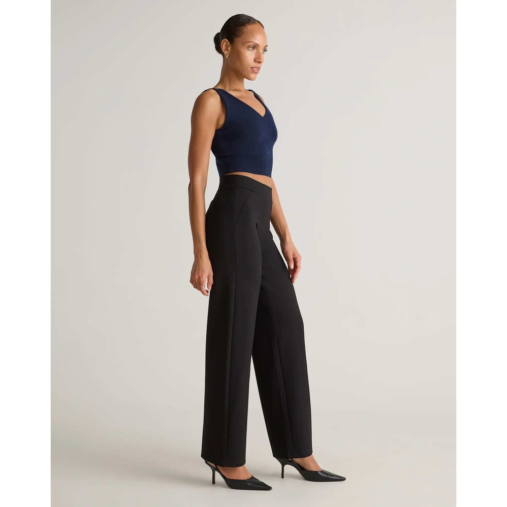 Quince Ultra Stretch Ponte Wide Leg Pants Black Medium 30 Inseam NWT - Picture 7 of 8